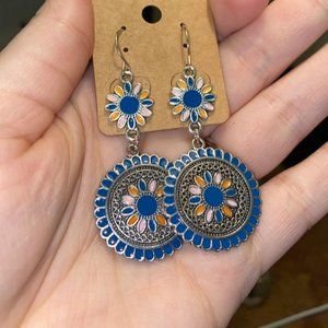 Flower Earrings Dangle Drop Dangling Unique Boho Bohemian Jewelry Ladies Fashion